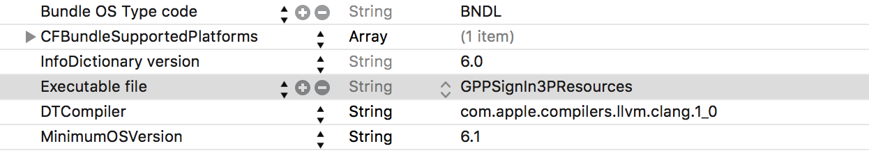 Unexpected CFBundleExecutable Key Solution